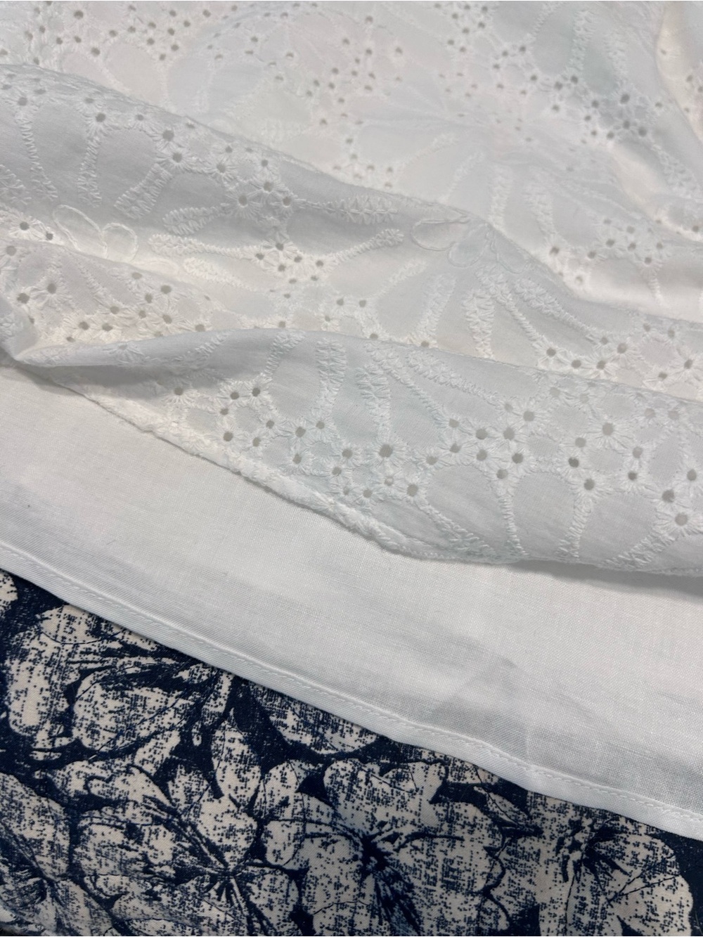 LOFT White Eyelet Square-Neck Puff Sleeve Top - Picture 5 of 5
